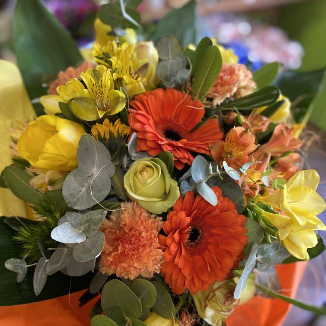 Bouquet giallo e arancio